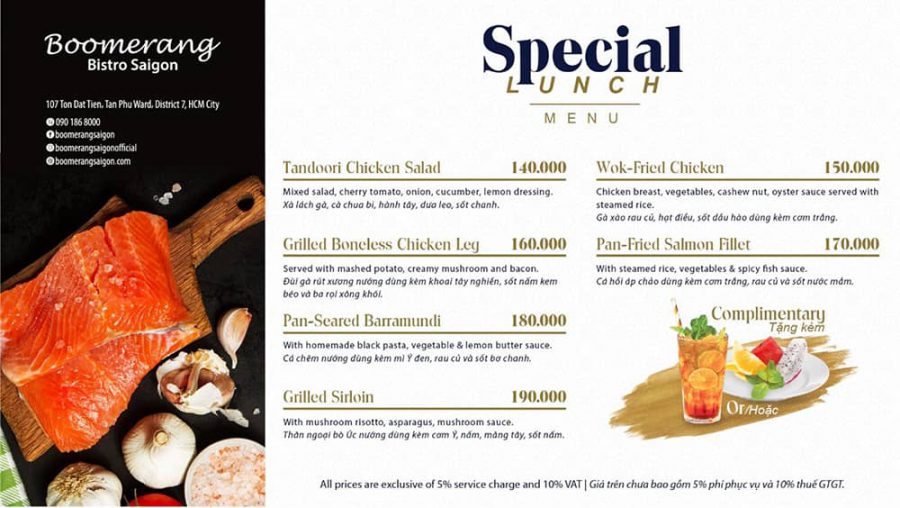 This november, enjoy a fancy Special Lunch with our special offers