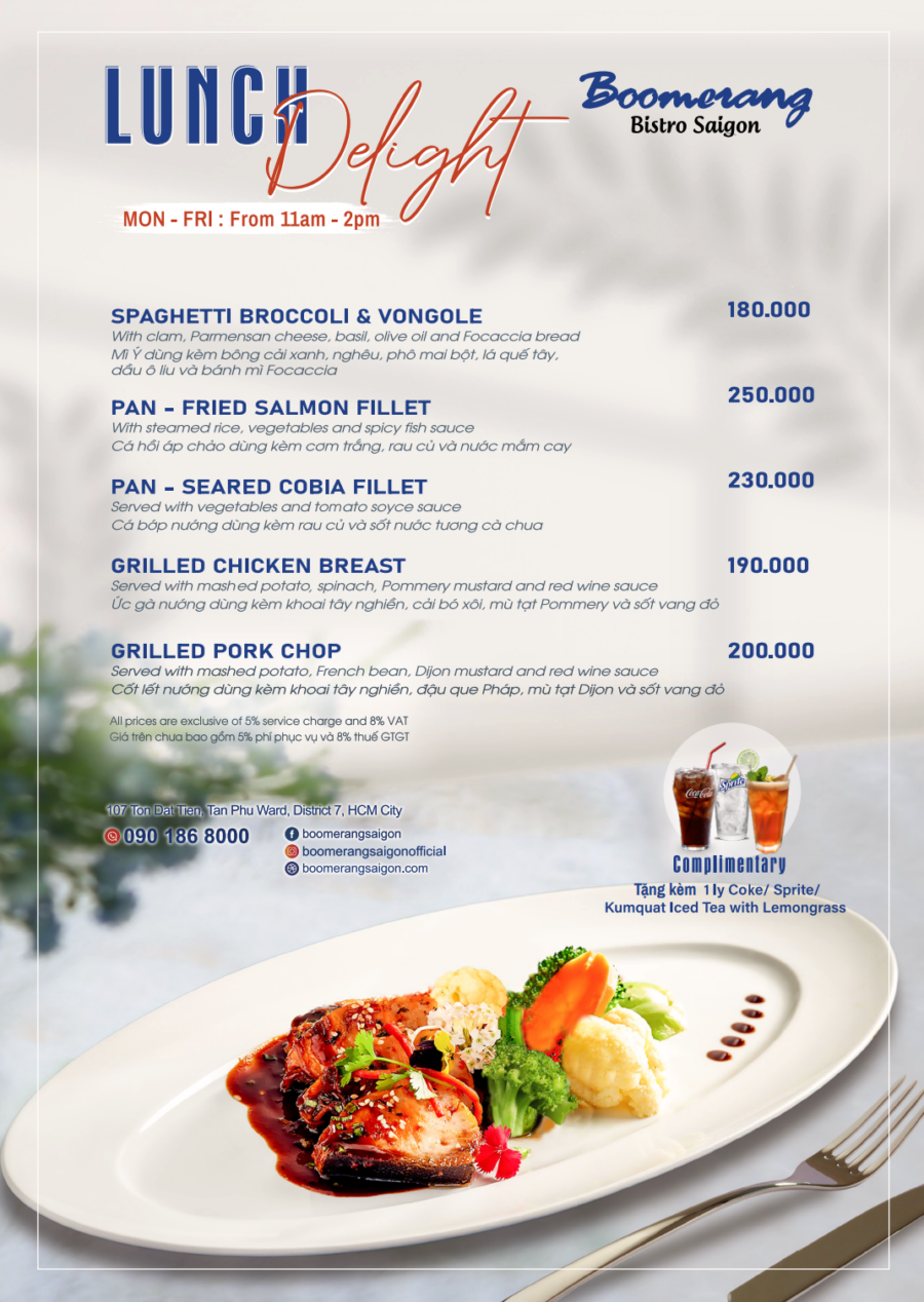 KICK OFF YOUR DAY WITH LUNCH DELIGHT MENU
