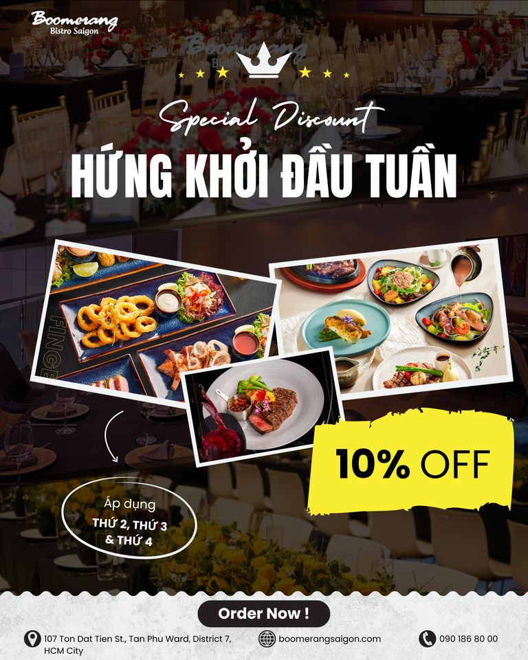 DISCOUNT 10% FROM MONDAY TO WEDNESDAY [END]